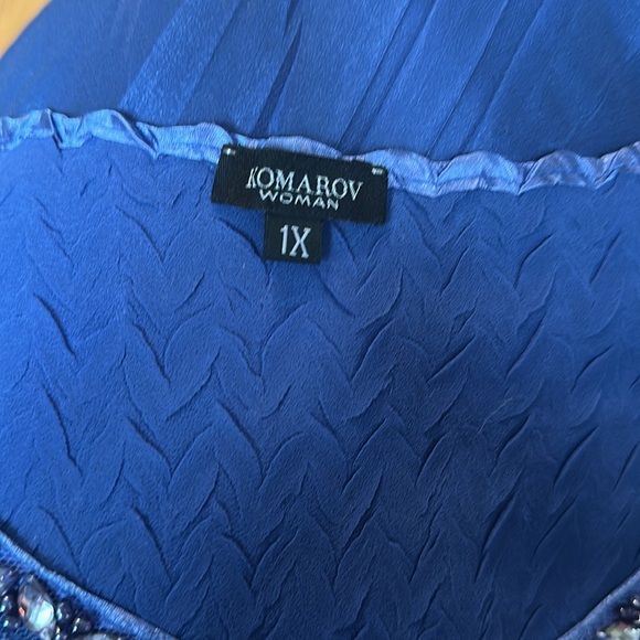 Komarov Lace Trim Charmeuse & Chiffon Tiered Dress - Picture 9 of 12